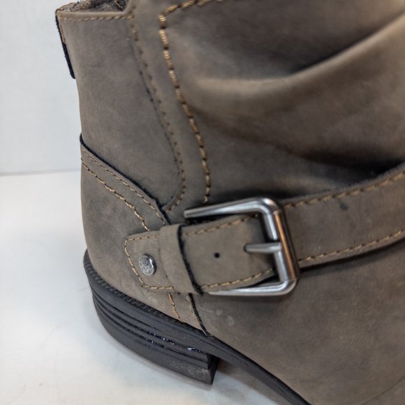 Earth Womens Size 8.5 Boot Paloma Taupe Ankle Bootie Faux Leather Buckle Shoe - Picture 6 of 9